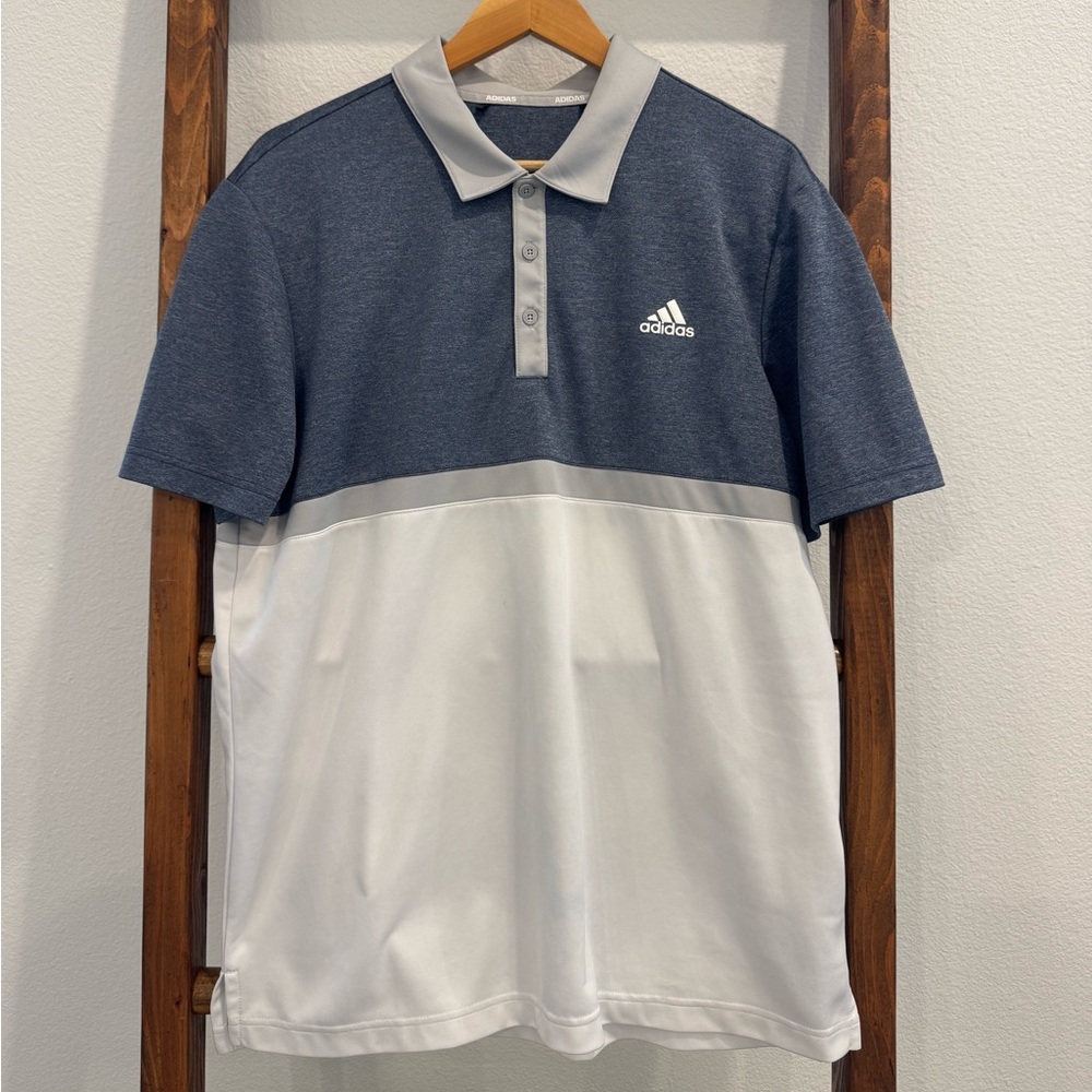 adidas Two-Tone Navy and Light Gray Men’s Polo